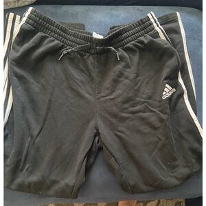 Adidas Black Pants with White Stripes